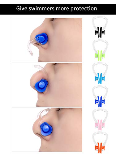 Silicone Swimming Nose Clips - 6 Pcs for Kids & Adults