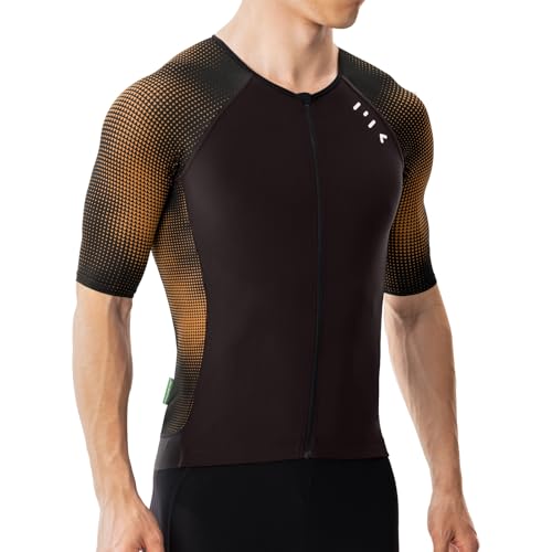 Men's Triathlon Top - Full Zip Short Sleeve Shirt, Quick-Dry, UPF 50+