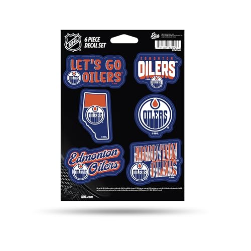 Edmonton Oilers NHL Hockey 6-Piece Decal Set - Vinyl Stickers