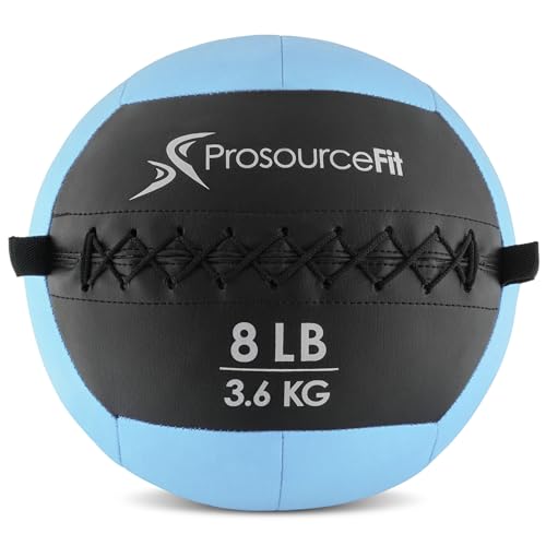 Aqua 8 lb ProSource Soft Medicine Ball - Wall Ball for CrossFit & Full-Body Training