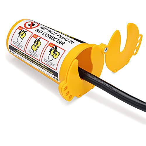 Zing Green Products 7100 RecycLockout Large Electrical Plug Lockout Device, USA-Made Recycled Plastic Lock Box, Yellow