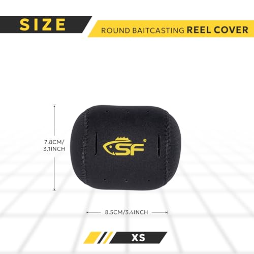 Neoprene Fishing Reel Cover - Protective Pouch - Black - XS