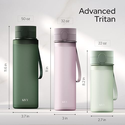 KIVY 22oz Tritan Water Bottle with Flip Lid – Leakproof, Dishwasher Safe, BPA-Free Hydration Bottle