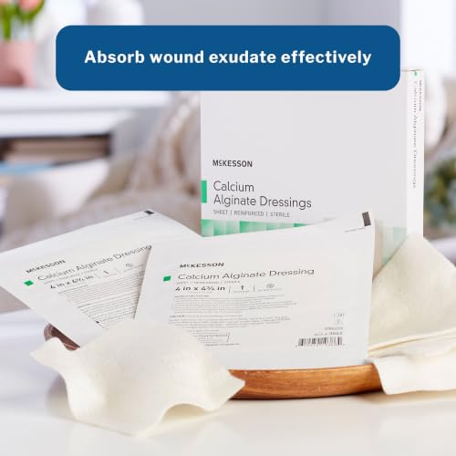 McKesson Calcium Alginate Wound Dressing 4x4.75in 10 Pack | Absorbent, Gel, Non-Stick