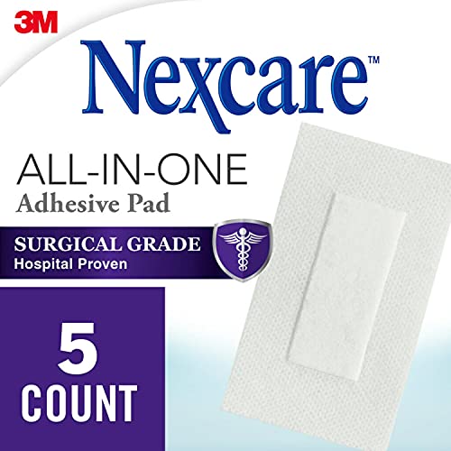 All-in-One Adhesive Wound Dressing Pads, 2.375 x 4 Inch, 5 Count