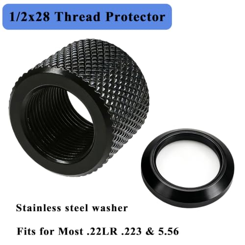1/2-28 Thread Protector for .22LR .223 & 5.56 - 2 Pack with Crush Washer