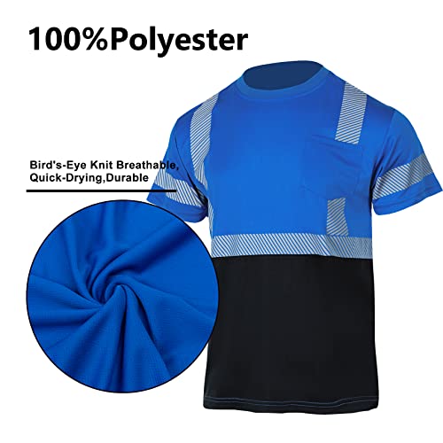 VENDACE 3pcs Safety T Shirts Reflective High Visibility Hi Vis Short Sleeve Construction Work Shirts for Men