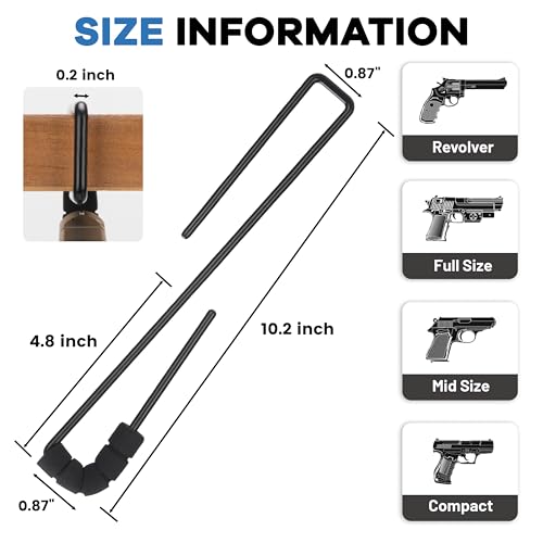 Pistol Rack Gun Safe Organizer - 2 Pack Handgun Hangers