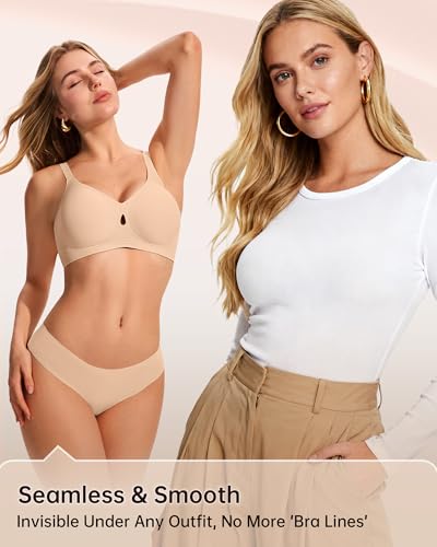 LetsJoli Jelly Bras for Women No Underwire Water Drop Wireless Supportive – Medium/Skin