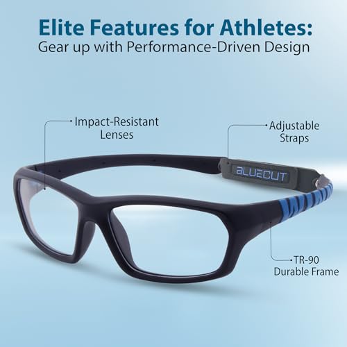 Sports Protection Goggles with Anti-Fog Lenses - Medium Black Blue