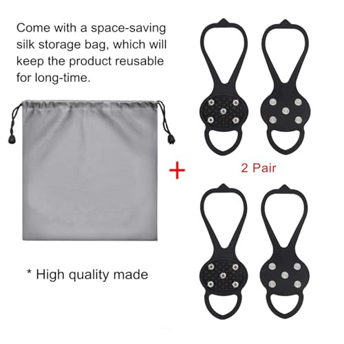 Ice Grippers Traction Cleats for Shoes - Black, 2 Pairs