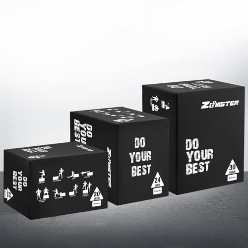 Plyometric Jump Box for Home Gym - 3-in-1, 20/24/30 Inch, 450lbs Capacity