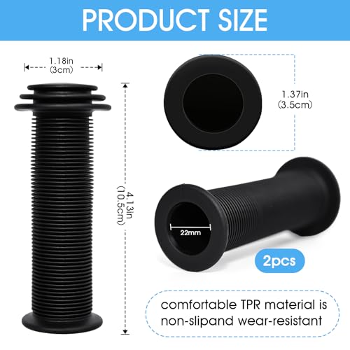 Kids Bike Handlebar Grips - 22mm TPE Rubber Soft Anti-Slip - 2 Pcs