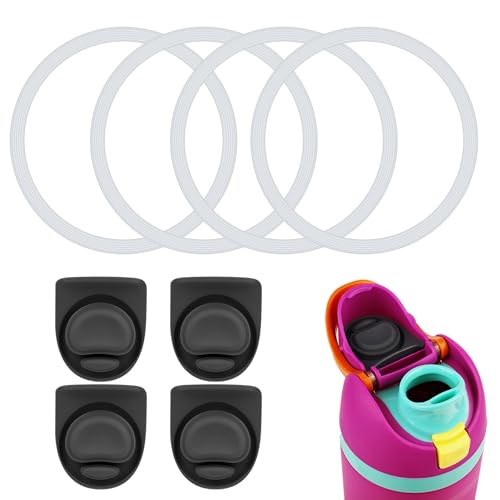 Water Bottle Stoppers & Seal Rings Set - 4pcs Gray for Owala