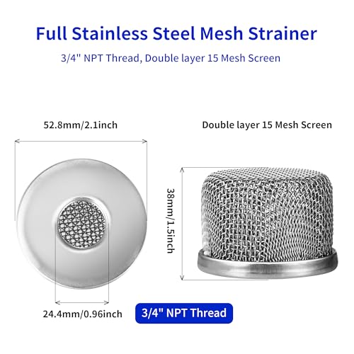 183770 Pump Inlet Strainer Screen Filter for Airless Paint Sprayer 455ST, 495ST Pro Hi-Boy, GM3000, Ultra 500, 695, LineLazer 3000, 3500 Suction Hose, 3/4" NPT Thread, Double Layer Screen