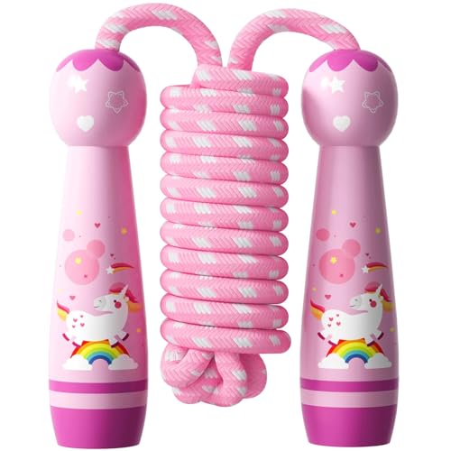 Adjustable Cotton Jump Rope for Kids - Unicorn Design