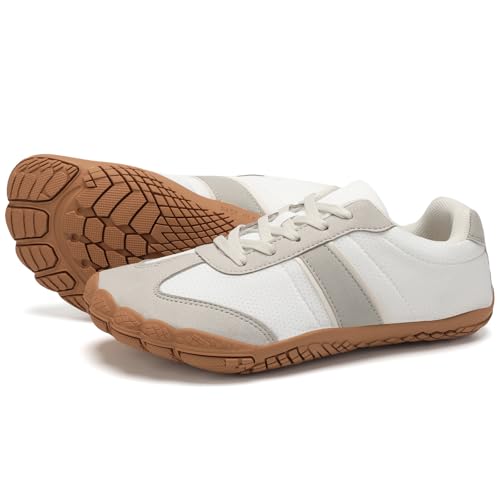 Grand Attack Womens Barefoot Minimalist Trail Running Shoes, 8 Wide /651/White Grey