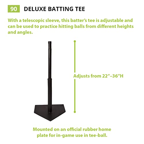 Deluxe Adjustable Batting Tee - Rubber Baseball & Softball