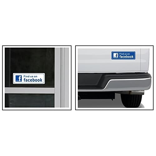 eSplanade FIND US ON Facebook Sign Sticker Decal - Easy to Mount Weather Resistant Long Lasting Ink Size (9" x 3")