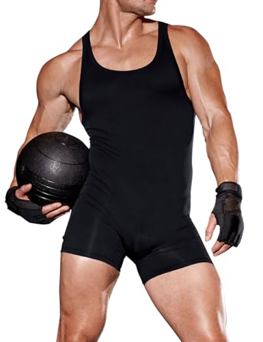 Palglg Men's Black Large Sports Singlet & Active Tank Top - Workout & Training