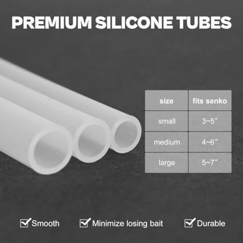Wacky Rig O-Ring Tool Kit with 15 Silicone Tubing Sizes for Fishing Worms