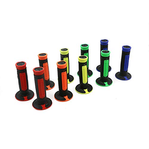 7/8" Motorcycle Hand Grips - Comfortable TPU Rubber - Red
