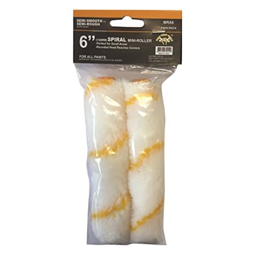 Grip Tight Tools MRA6 Paint Roller Cover Refill, 6" Fabric Roller 1/2" Nap, 2-Pack