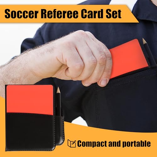 Soccer Referee Cards Set with Storage Wallet & Record Sheets