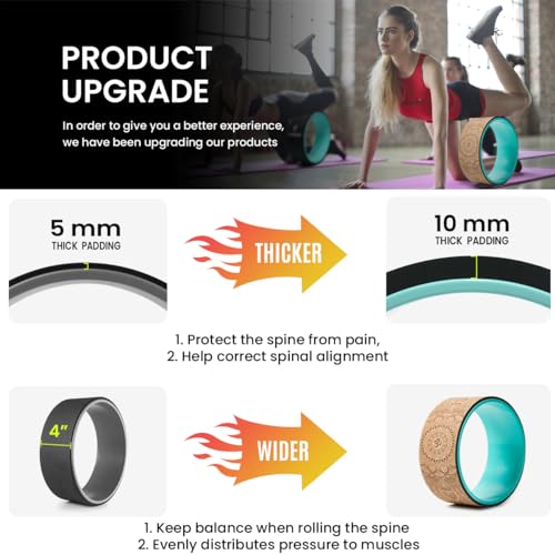 Cork Roller Yoga Wheel Set - Pain Relief & Deep Tissue Massage