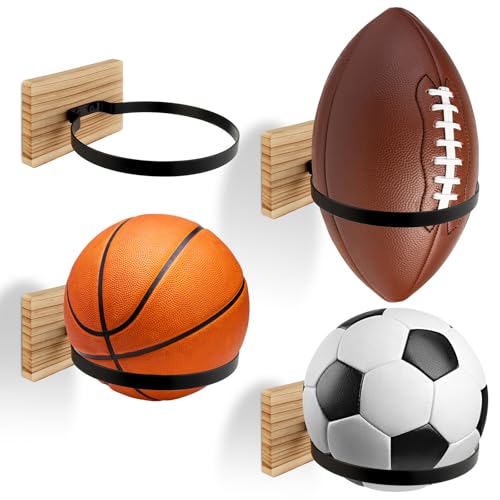 Wall Mount Basketball Holder Set – Space-Saving Sports Ball Organizer for Home, Gym, Garage