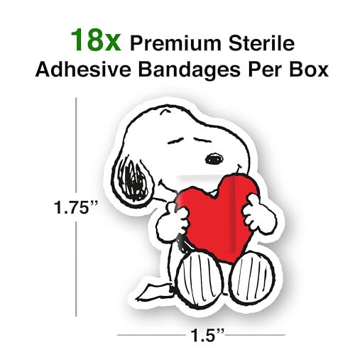 Snoopy Adhesive Bandages - 20 Count Latex-Free First Aid