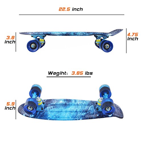 22 Inch Mini Cruiser Skateboard - Starry Sky Design