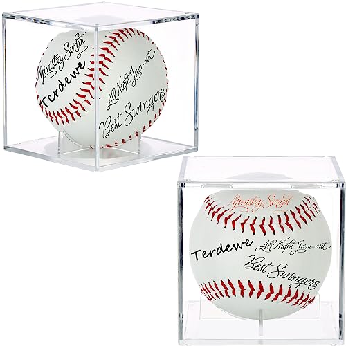 2 Pack Baseball Display Case with UV Protection - Acrylic Cube