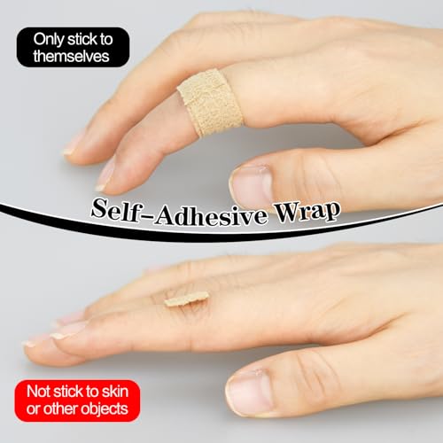 Self Adhesive Bandage Wraps - 6 Colors, 5 Yards Each, 1/2in