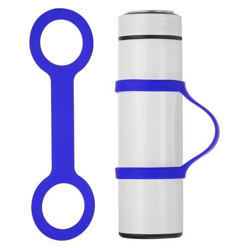 Water Bottle Holder Strap - Soft Silicone Grip for Running - Blue