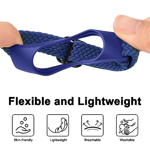 Braided Nylon Replacement Strap for Amazfit Band 5 - Blue