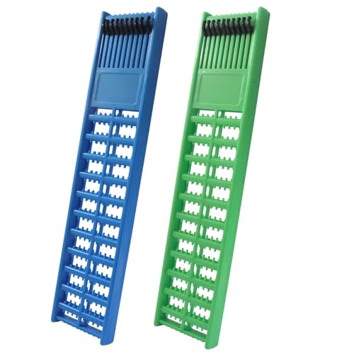 Fishing Hook Holder - Dual-Side ABS Plastic, 20-Position, Blue & Green