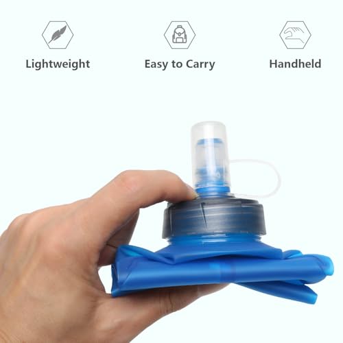 JEELAD 01 White 500ml Collapsible Water Bottles - 2 Pcs BPA-Free TPU Hydration Flask for Outdoor Activities