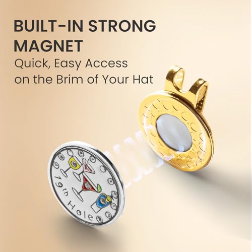 Golf Ball Marker with Gold Magnetic Hat Clip - Wine Variation