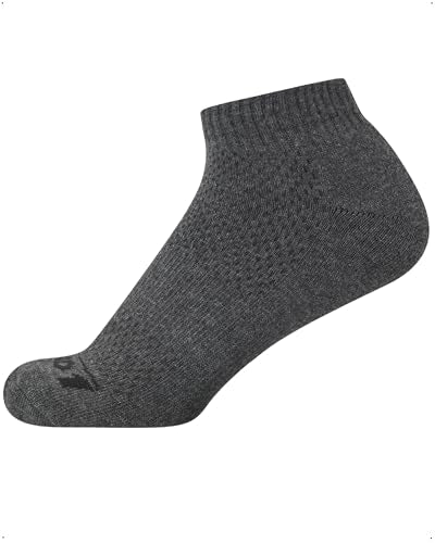 Boys Quarter Athletic Socks 8 Pack - Cushioning, Moisture Wicking, Grey/Black, Small-Medium