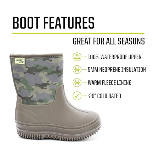 Western Chief Kids Waterproof Neoprene Rain & Snow Boots - Toddler Olive, Size 10