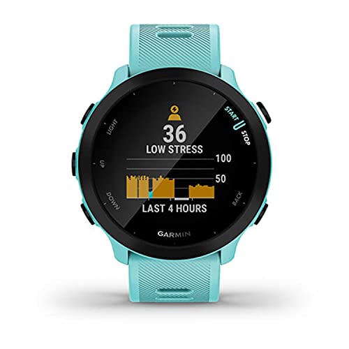Garmin Forerunner 55 GPS Running Watch - Aqua, Renewed