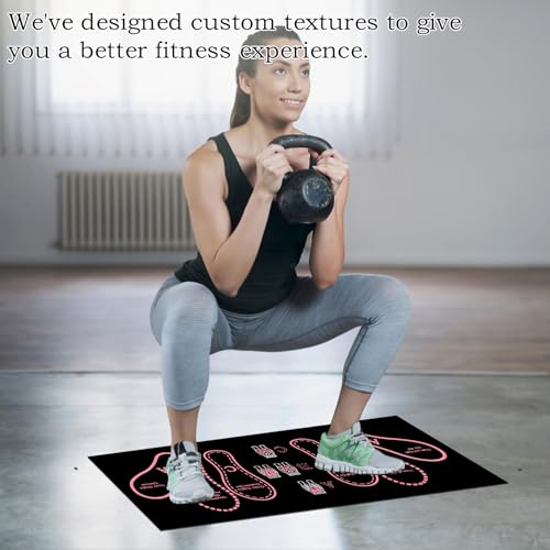 Anti-Slip Squat Mat with Foot Positioning - Pink
