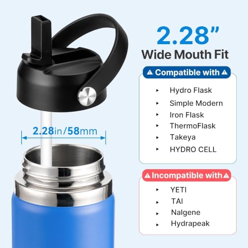 Bluwing Straw Lid for Hydro Flask Wide Mouth 12-64 oz Light Mint