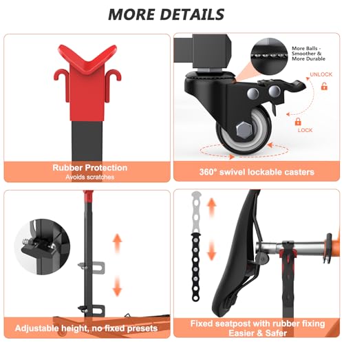 Vertical Bike Stand,Freestanding Space-Saving Bike Rack with Adjustable Height for Wheels Sizes up to 29¡±,Indoor Bike Storage Rack for Garage & Apartment, Upright Bicycle Floor Holder for MTB Road