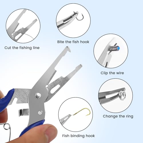 Variation 1 - 200 Pcs Stainless Steel Split Rings with Pliers Set for Fishing
