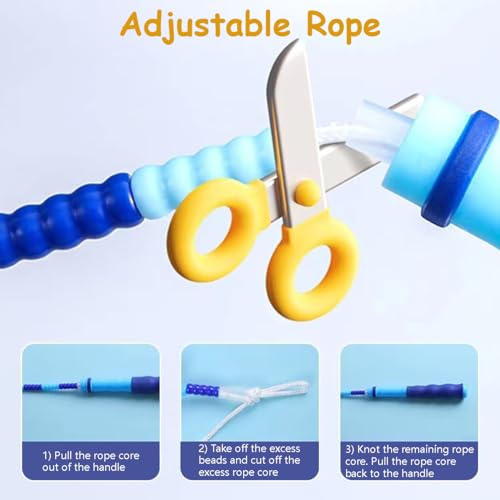 Adjustable Tangle-Free Jump Rope for Kids & Adults - Blue & Green