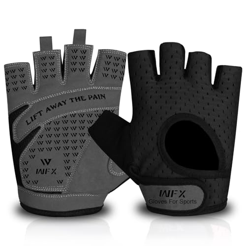 Breathable Weight Lifting Gym Gloves for Women - Black, Medium