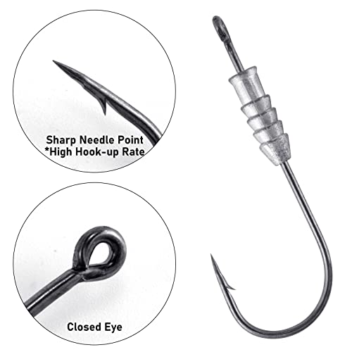 Dr.Fish 5/0 Weighted Swimbait Hooks 1/8oz - Bass & Saltwater Fishing Jig