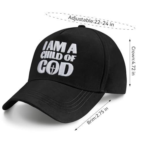 Christian Baseball Cap for Men & Women - Adjustable Black Hat